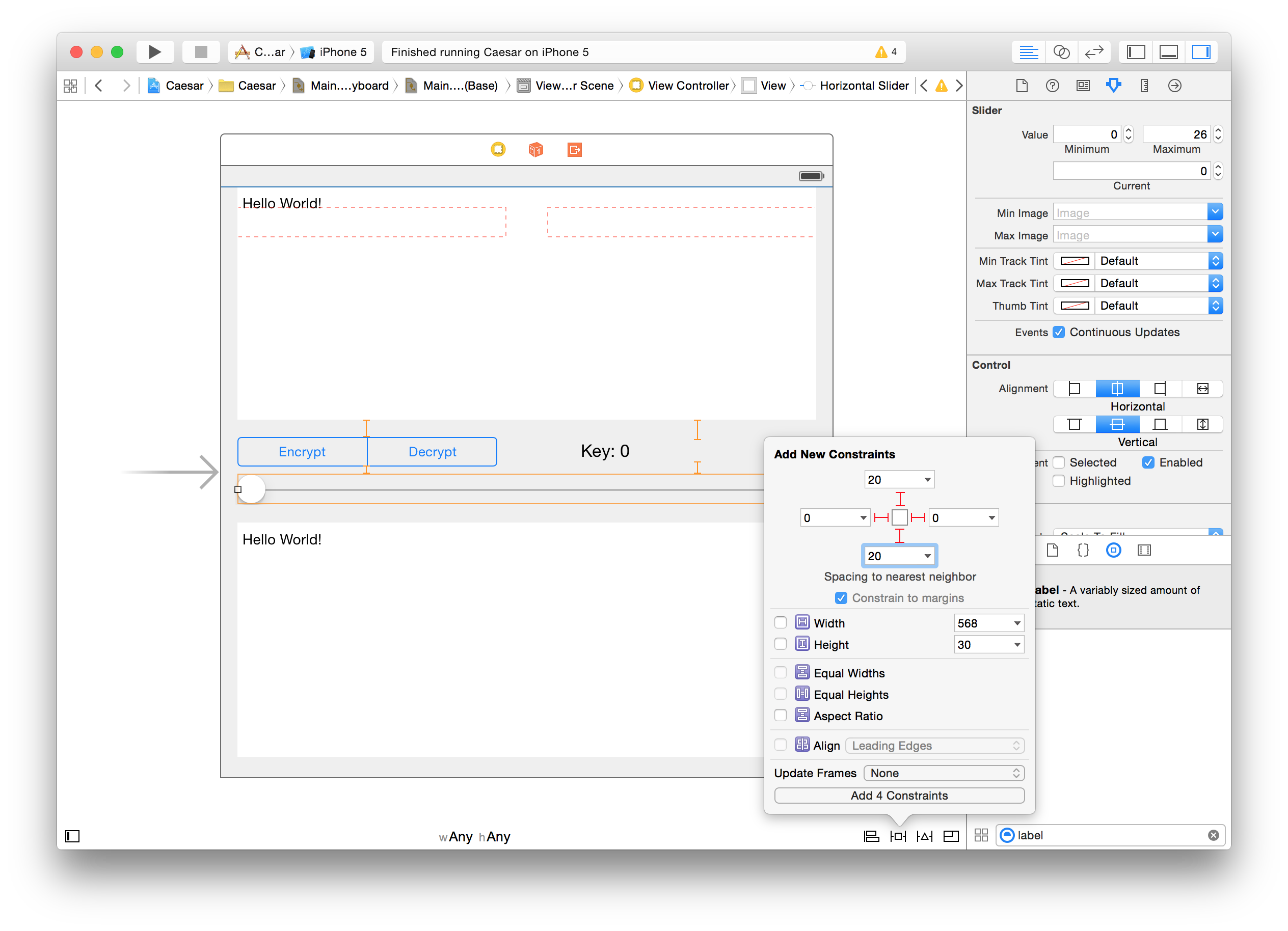 xcode constraints 4