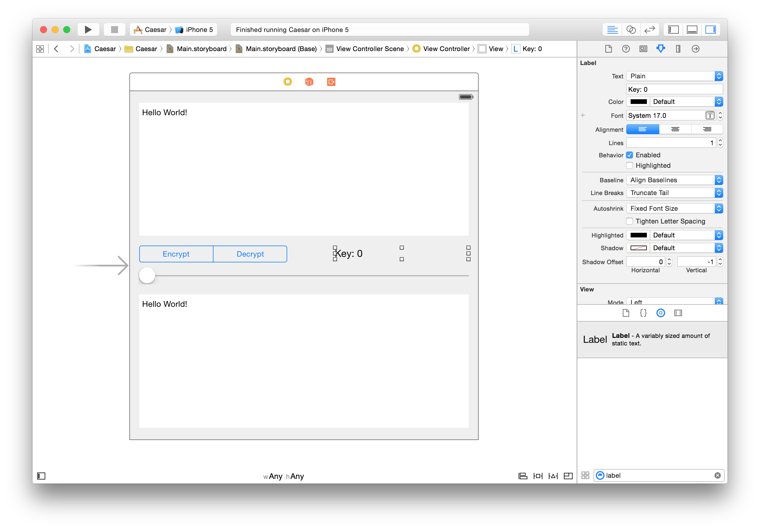 xcode label