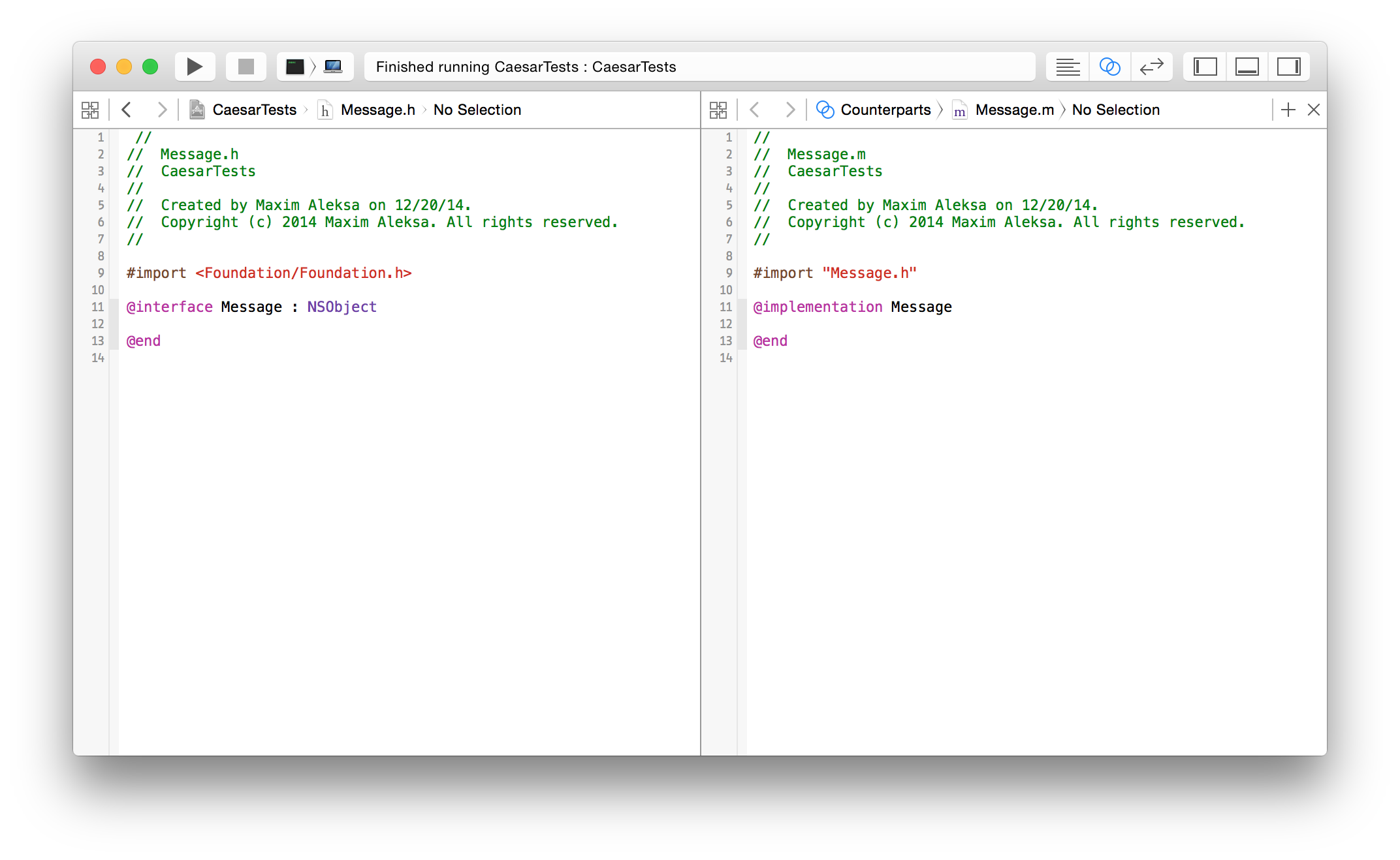 xcode message class 0