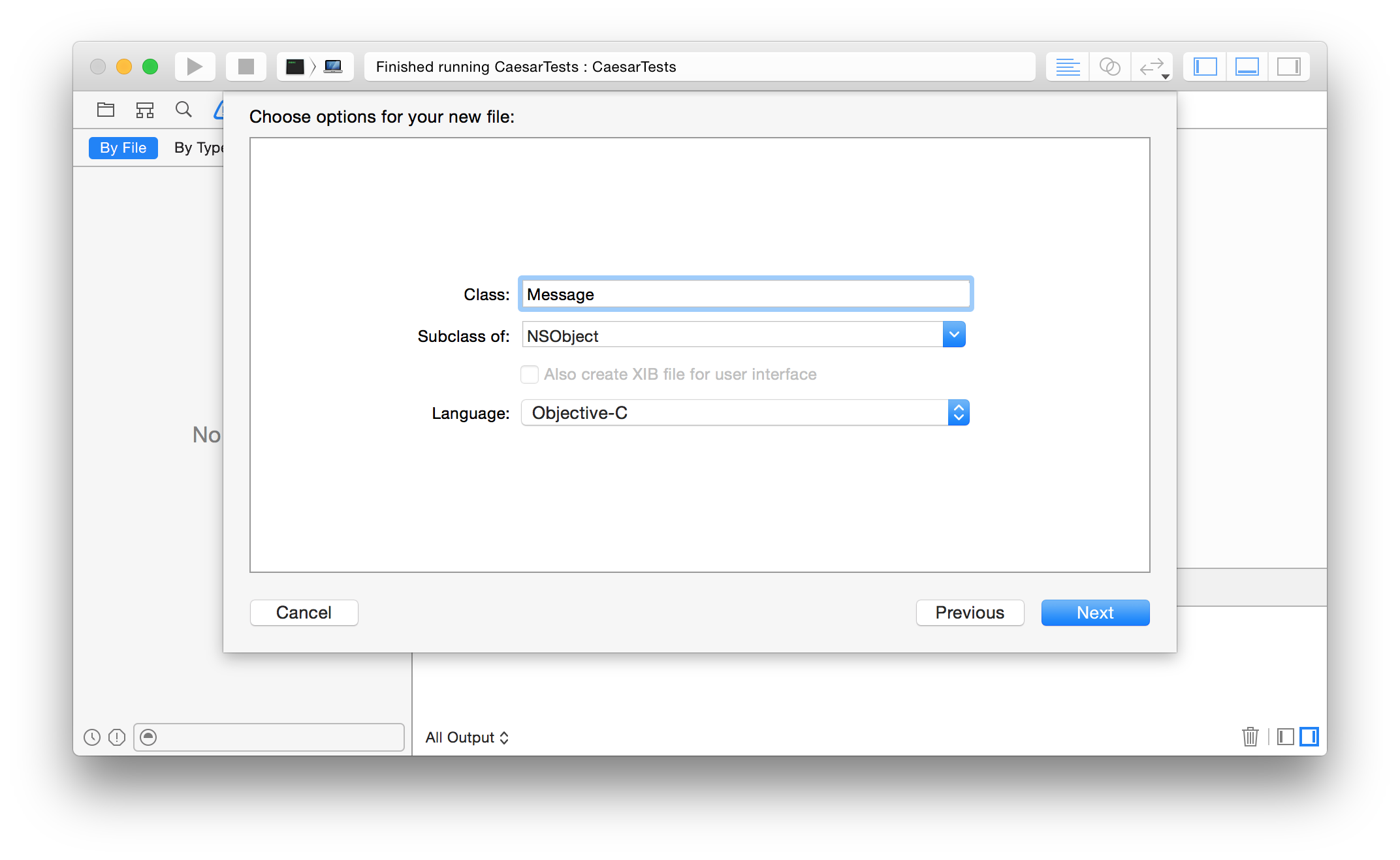 xcode new message class