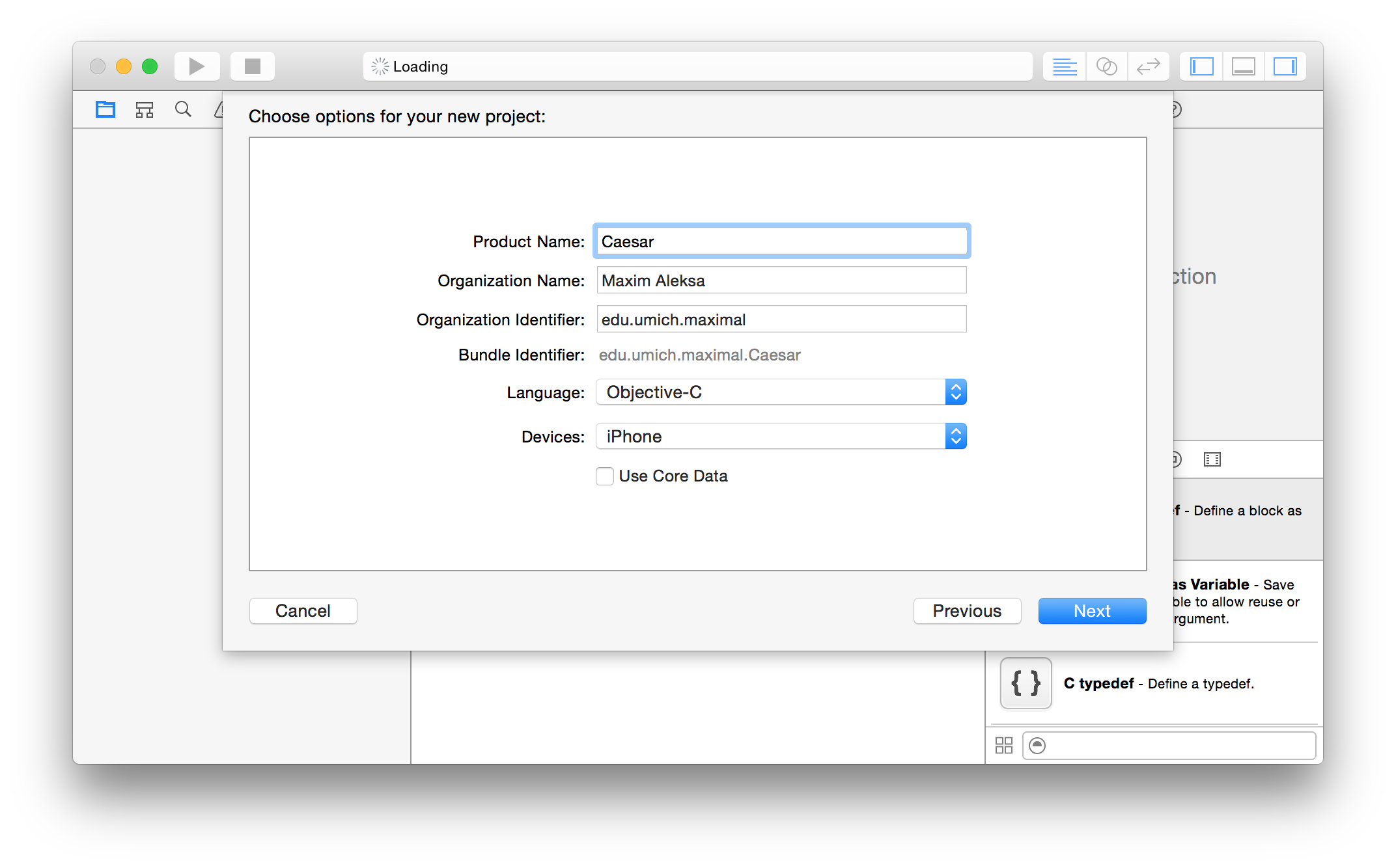 xcode project options ios