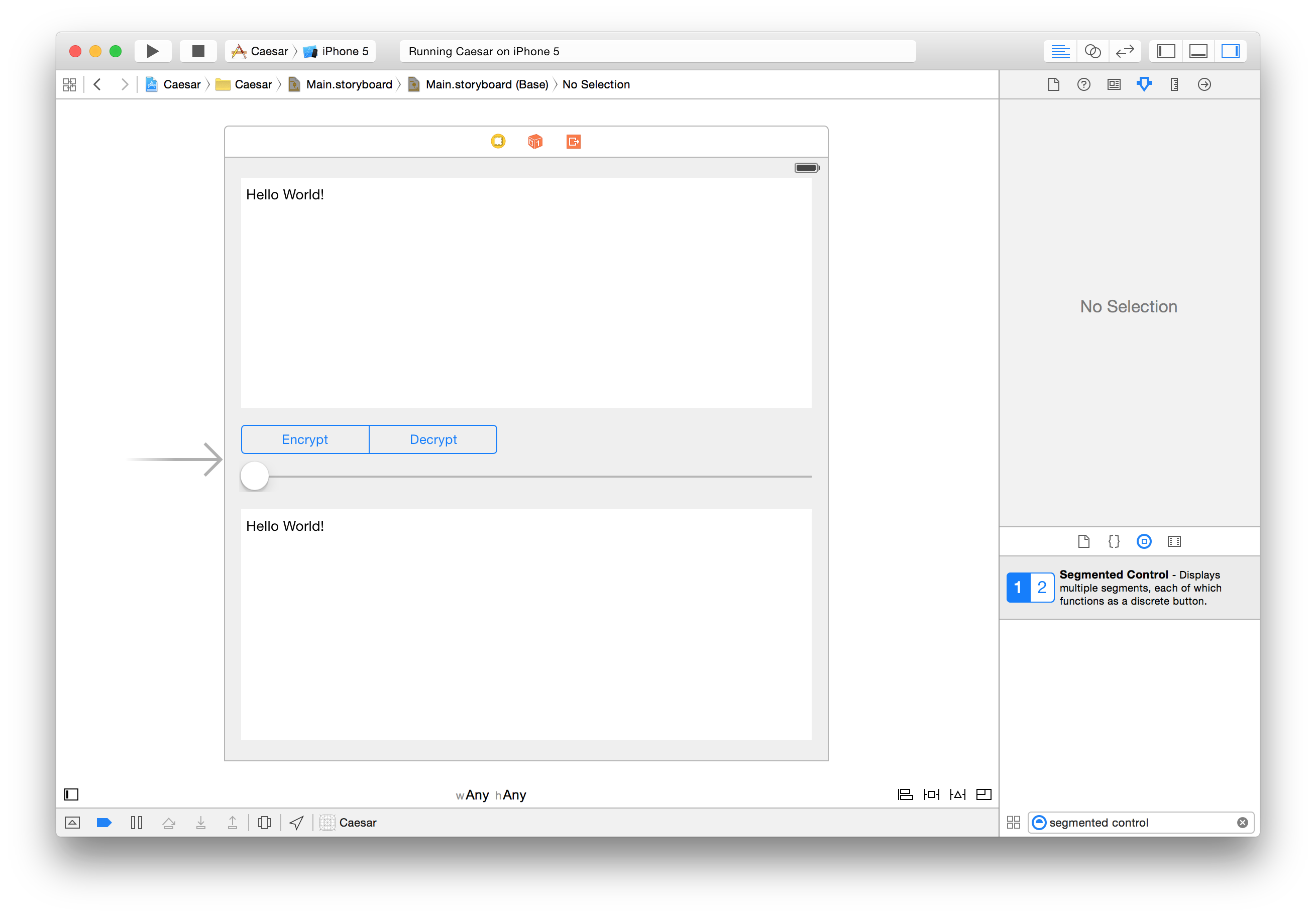 xcode segmented control