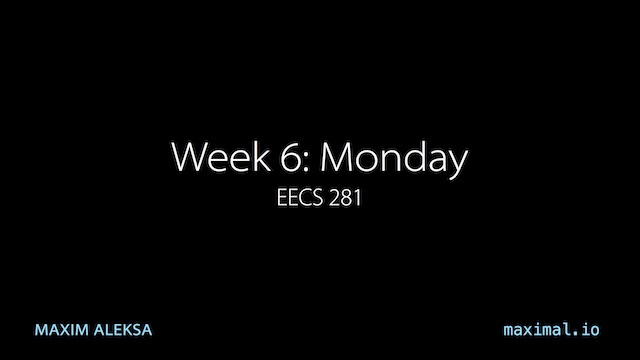 Week 6: Monday